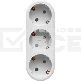 Удлинитель Defender TG-01 3 розетки, заземление, белый