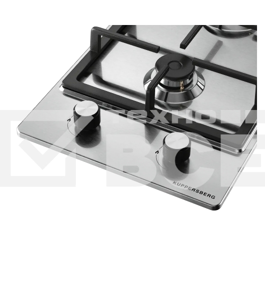 Газовая варочная панель Kuppersberg TS 38 X, High-Tech, 30 см, автоматический электроподжиг, газ-контроль, механическое управление, конфорки REMAY, цвет нержавеющая сталь, цвет фурнитуры черный/нержавеющая сталь