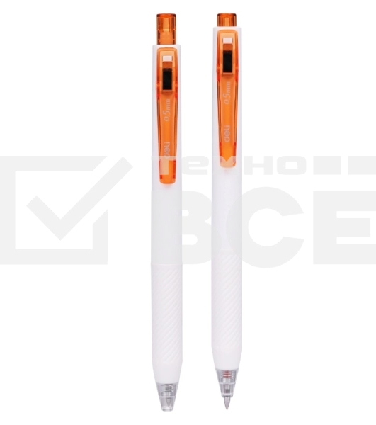 Ручка гелевая автоматическая Deli EG22-OR белый/оранжевый, d=0.5мм, оранжевые чернила, коробка
