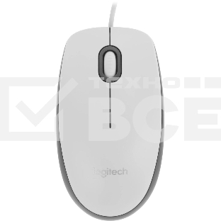 Мышь проводная Logitech M100 белый, 1000 dpi, USB, кнопки - 3