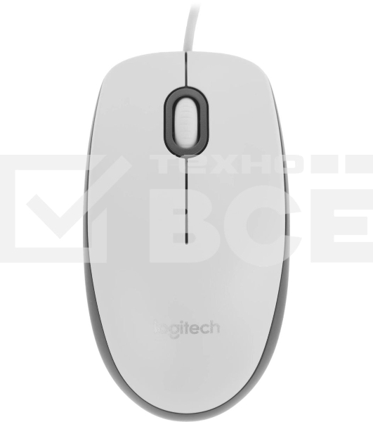 Мышь проводная Logitech M100 белый, 1000 dpi, USB, кнопки - 3