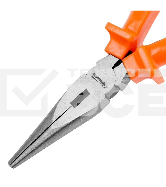 Длинногубцы Sparta Classic, 180 мм, прямые шлифованные, пластмассовые рукоятки
