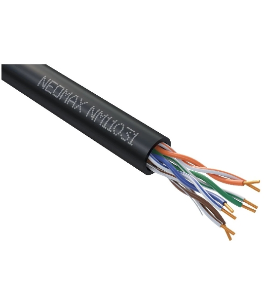 Кабель NEOMAX NM11031 U/UTP cat.5e 4 пары (305 м) 0.48 мм (24 AWG) Медь, внешний, PE, черный