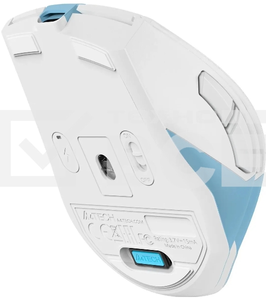 Мышь беспроводная A4Tech Fstyler FG45CS Air голубой/белый оптическая (2000dpi) silent беспроводная USB для ноутбука (7but)