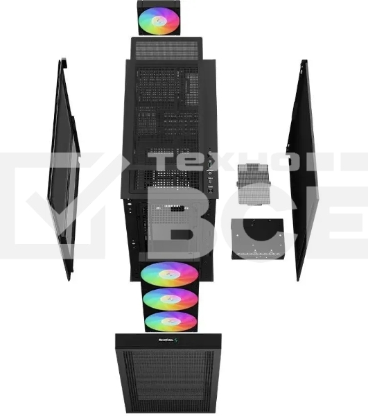 Компьютерный корпус DeepCool CH560 Black (R-CH560-BKAPE4-G-1) (ATX, без БП, 2хUSB, с окном)