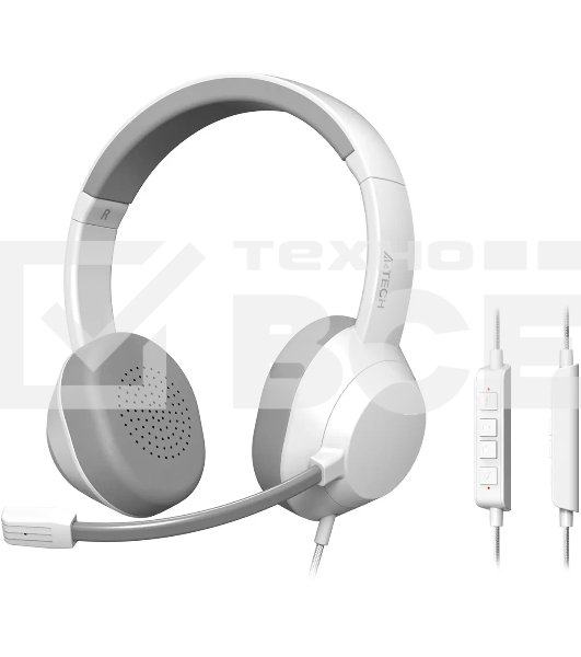 Наушники с микрофоном A4Tech Fstyler FH150U белый/серый 2м накладные USB оголовье (FH150U WHITE)