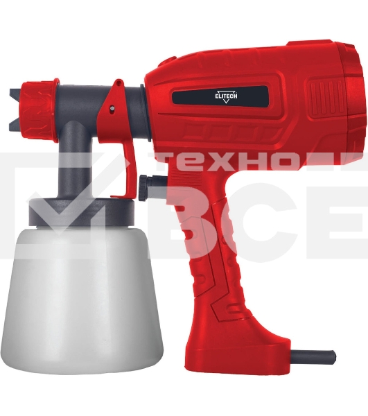Краскопульт электрический Elitech КЭ 045П 450Вт бак:800мл 800мл/мин