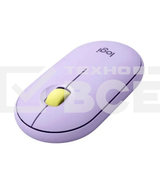 Мышь беспроводная Logitech Pebble M350 фиолетовый, 1000 dpi, радиоканал, Bluetooth, USB, кнопки - 3