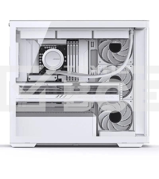Корпус без блока питания JONSBO D300, Mini-Tower, TG, no fan, 2xUSB-A 3.2 + 1xUSB-C 3.2, mATX, mITX White