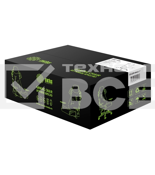 Кресло игровое Cactus CS-CHR-090BLW черный/белый, сиденье черный/белый, эко.кожа, крестовина пластик, пластик черный/белый