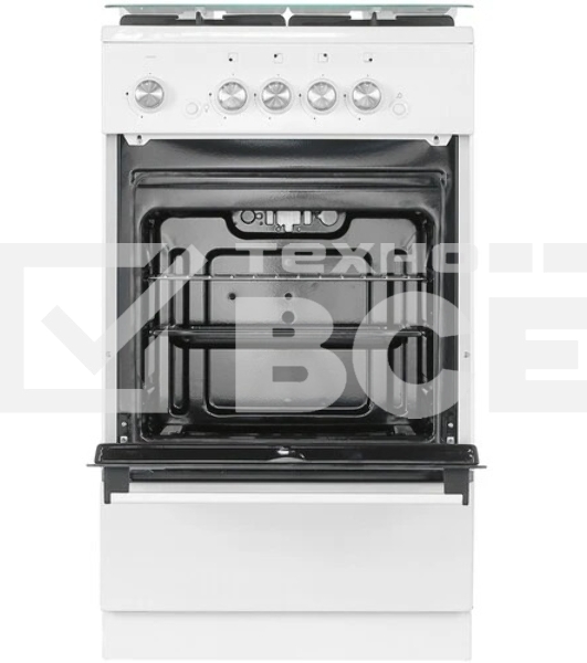Плита газовая De Luxe 5040.32г(кр) ЧР-010 нержавеющая сталь, конфорок 4 шт, духовка 46 л, 50 см x 85 см x 50 см
