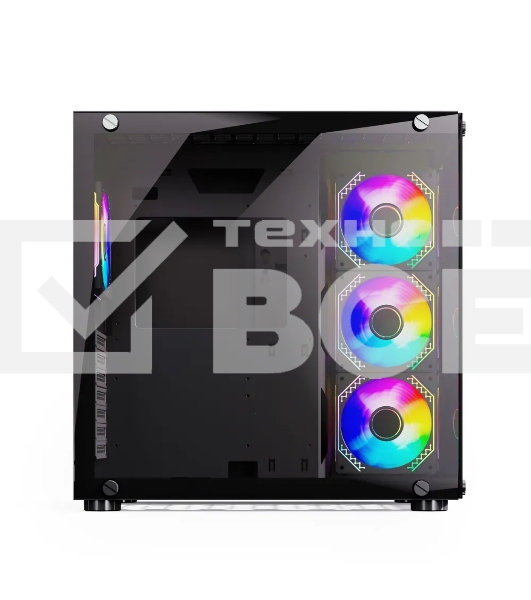 Компьютерный корпус ABR Sea View Black (1*USB Type-C, 2*USB 2.0, HD Audio, 4xRGB Fan, ATX, Micro-ATX)
