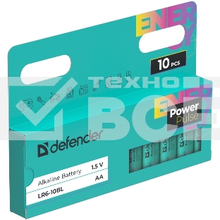 Батарейка алкалиновая Defender LR6-10BL АА,блистер,10 шт., PowerPulse