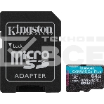 Флеш карта microSDXC 64Gb Kingston SDCG4/64Gb Canvas Go! Plus + adapter, фото 1