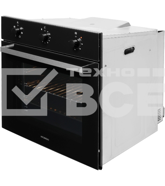 Духовой шкаф Электрический Hyundai HEO 6631 BG черное стекло