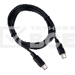 Кабель USB2.0 Cablexpert CC-USB2-CMCM-60-1.8M, Type-C/Type-C, 3A, 60Вт, PD/QC3.0, медь, 1.8м, черный, пакет, фото 1
