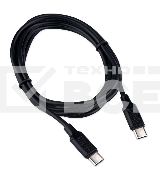 Кабель USB2.0 Cablexpert CC-USB2-CMCM-60-1.8M, Type-C/Type-C, 3A, 60Вт, PD/QC3.0, медь, 1.8м, черный, пакет