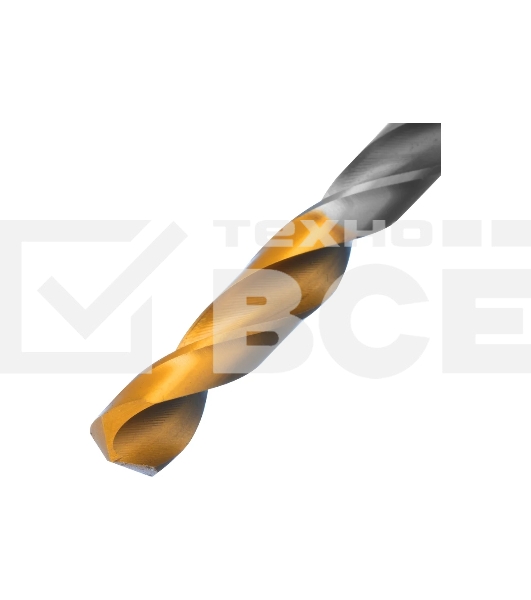 Сверло спиральное по металлу Denzel 7,5 x 109мм, Р6М5, Golden Tip