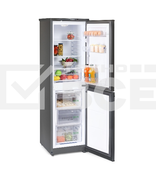 Холодильник Бирюса W420 графит двухкамерный 125/80л морозилка снизу