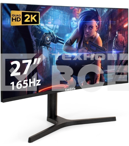 Монитор 27' ExeGate Combat EC2700TA VA 2560x1440, 165 Гц, 1 мс, 16:9, 300 кд/м², 1xHDMI, 1xDP, 2xUSB, 3.5 мм, изогнутый R1500, черный
