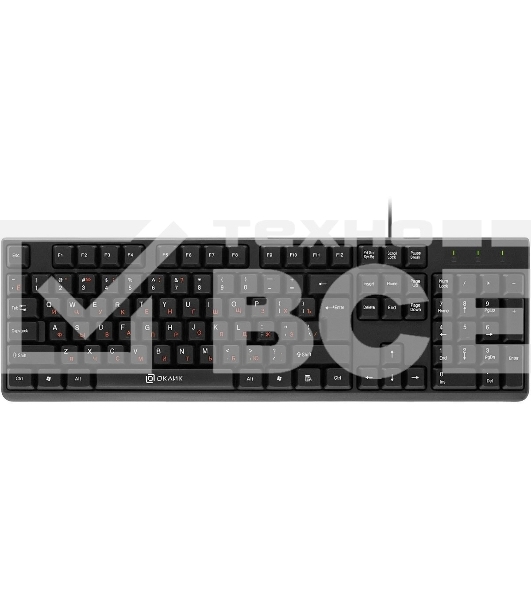 Клавиатура Oklick 100M HW3 проводная, USB Type-A, чёрный