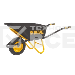 Тачка строительная Denzel 689355, усиленная, объем 120 л, 220 кг, колесо 16х4.00-8