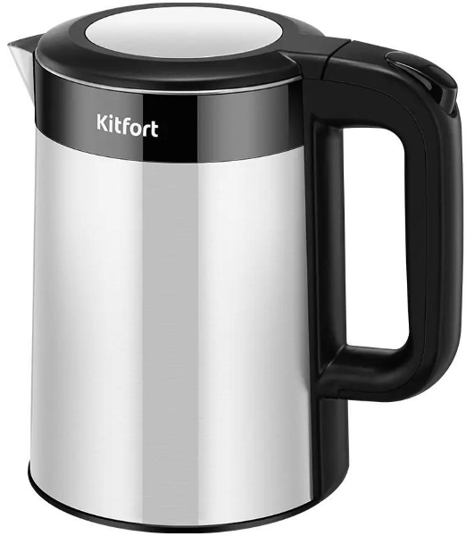 Чайник электрический Kitfort КТ-6691 1.5л. 1500Вт черный/нержавеющая сталь корпус: нерж.сталь/пластик