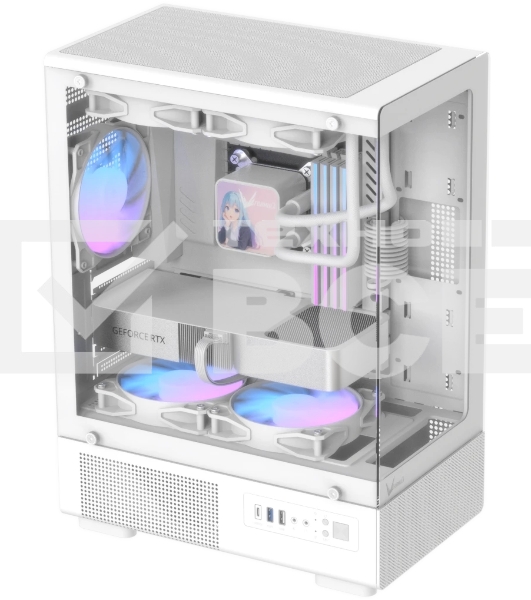 Корпус Formula Crystal Z1CM v2 белый без БП mATX 5x120мм 1xUSB3.0 audio bott PSU