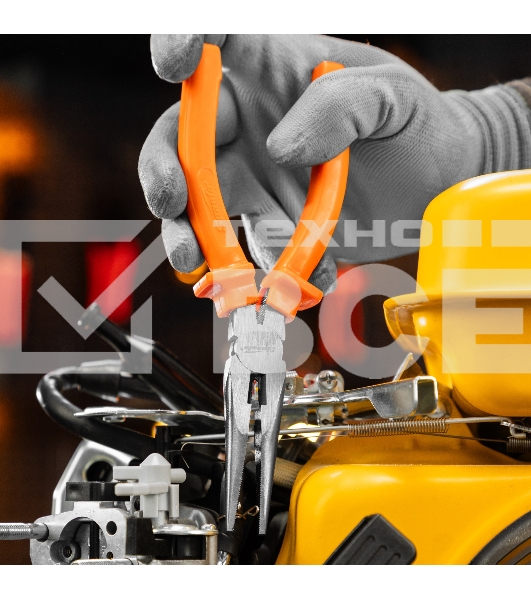 Длинногубцы Sparta Classic, 180 мм, прямые шлифованные, пластмассовые рукоятки