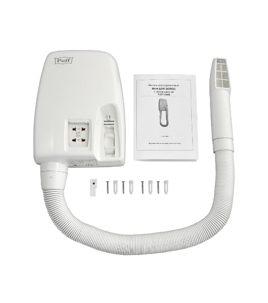 Фен Puff 850B белый, 850 Вт