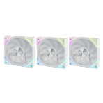 Вентилятор для корпуса Eurocase EU-FN120ARGB_12 WH YH1225 White,120 ARGB fan 3pin+AURA 5V3pin female and male connector with brown box,3pcs in big bro, фото3