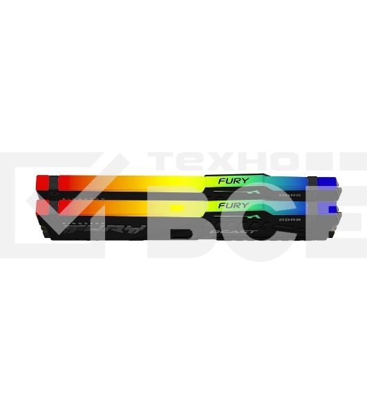 Оперативная память Kingston Fury Beast, DDR5, 64GB (2x32GB), 5600MHz, CL40, с радиатором, RGB, черный