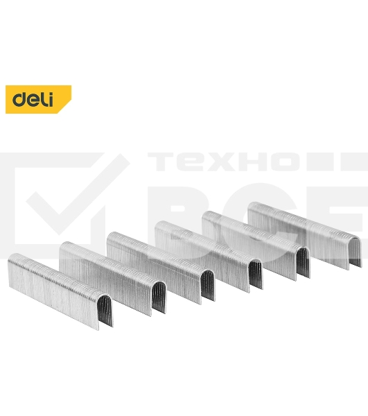 Набор скоб для степлера (Тип U) Deli DL238012 (12 х 6,3 х 1,2мм * 2000 шт) Нержавеющая сталь.