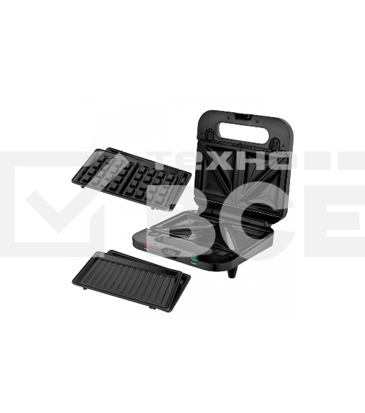Сэндвичница BRAYER BR2202 3 в 1: сэндв, вафли, гриль, 750 Вт, съем.пласт 22,3*13,1 см, антиприг.пок
