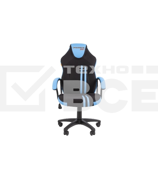 Кресло игровое Chairman game 26 черный/голубой New (7156517) Россия