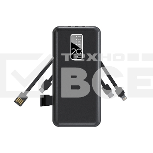 Портативное зарядное устройство Power Bank (аккумуляторная батарея) 20000 mAh, черное Rexant