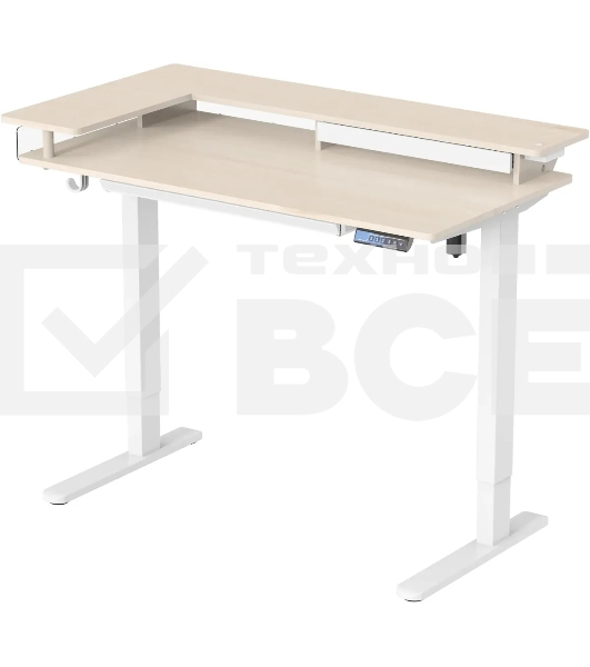 Стол для компьютера Cactus CS-EDL-DWT столешница ДСП светлый дуб каркас белый 120x71x60см