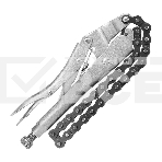 Зажимные клещи цепные с фиксатором Deli DL20018 230мм, длина цепи 450мм, регулировочный винт, фото 1