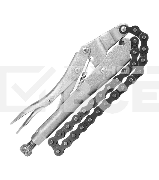 Зажимные клещи цепные с фиксатором Deli DL20018 230мм, длина цепи 450мм, регулировочный винт