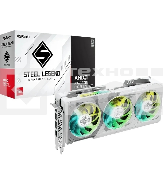 Видеокарта ASRock Radeon RX 9070 XT Steel Legend 16GB RX 9070XT, HDMI, DP*3, 16G, D6