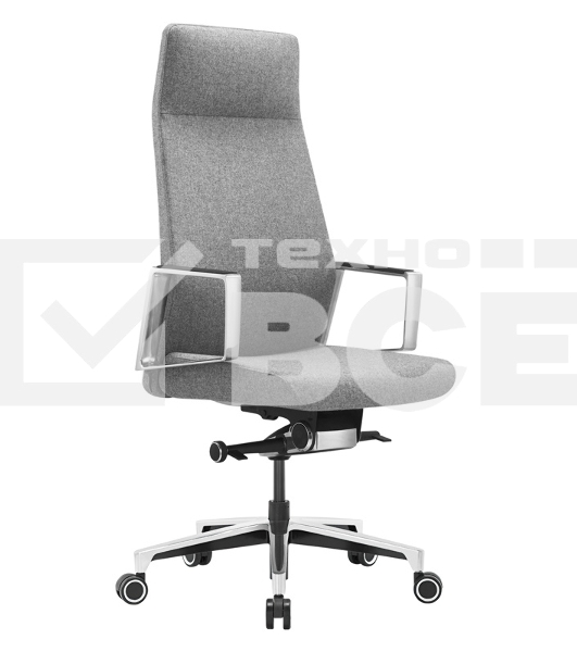 Кресло руководителя Бюрократ _JONS/CASHGREY серый, крестовина алюминий