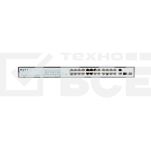 Коммутатор Smart Managed Switch 24x100Base-TX PoE, 2xCombo 1000Base-T/SFP, PoE Budget 280W, 19