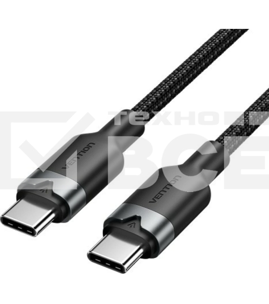 Кабель Vention USB 2.0 CM/CM - 2м. Черный 3А PD60W