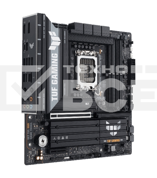 Материнская плата ASUS TUF GAMING B860M-PLUS WIFI, LGA 1851, Intel B860, 4xDDR5, 4xSATA, 3xM.2, 1xPCIe 5.0 x16, 1xPCIe x4, 1xUSB-C, 4xUSB-A 3.2 Gen 1, 2xUSB-A 3.2 Gen 2, 1xHDMI, 1xDP, 1x2.5Gb LAN, 7.1, mATX