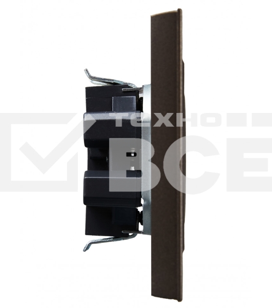 Розетка 2-местная IEK BRITE РС12-2-БрТБ (BR-R20-10-K45-F) 10А в сборе, без заземления, без защитных шторок, темная бронза