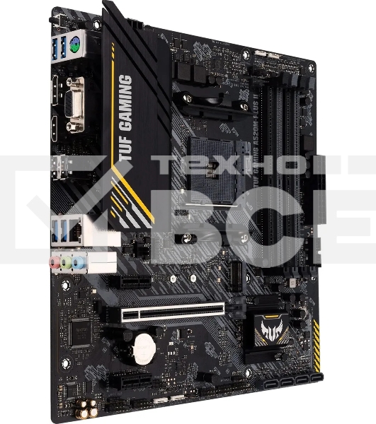 Материнская плата ASUS TUF GAMING A520M-PLUS II, AM4, AMD A520, 4xDDR4, 4xSATA, 1xM.2, 1xPCI-E 3.0 x16, 2xPCI-E x1, 1xHDMI, 1xDP, 1xVGA, 1x 1Gb LAN, 4xUSB 3.2 Gen 1, 2xUSB 2.0, 3x3.5 мм, 7.1, Micro-ATX