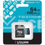 Флеш карта microSDXC 64Gb Kingston SDCG4/64Gb Canvas Go! Plus + adapter, фото2