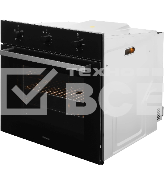 Духовой шкаф Электрический Hyundai HEO 6631 BG черное стекло