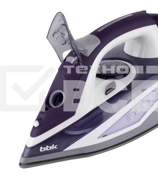 Утюг BBK ISE-2404 фиолетовый, 2400 Вт, 40 г/мин, 140 г/мин, 440 мл
