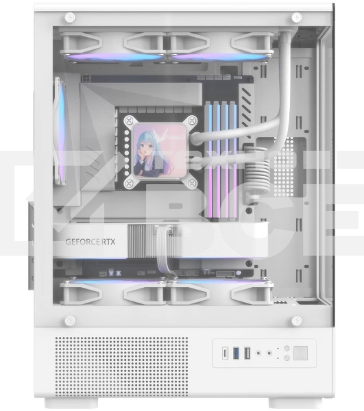 Корпус Formula Crystal Z1CM v2 белый без БП mATX 5x120мм 1xUSB3.0 audio bott PSU